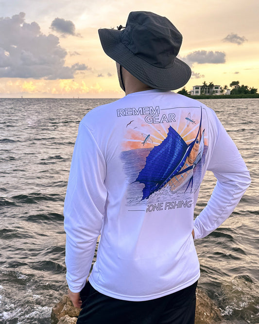 Sunset Sailfish Fishing Shirt.